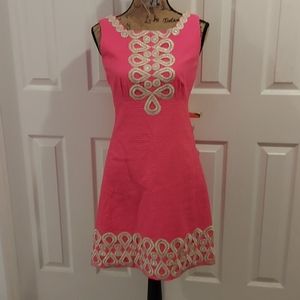 Lilly Pulitzer Coral Dress with Gold Trim